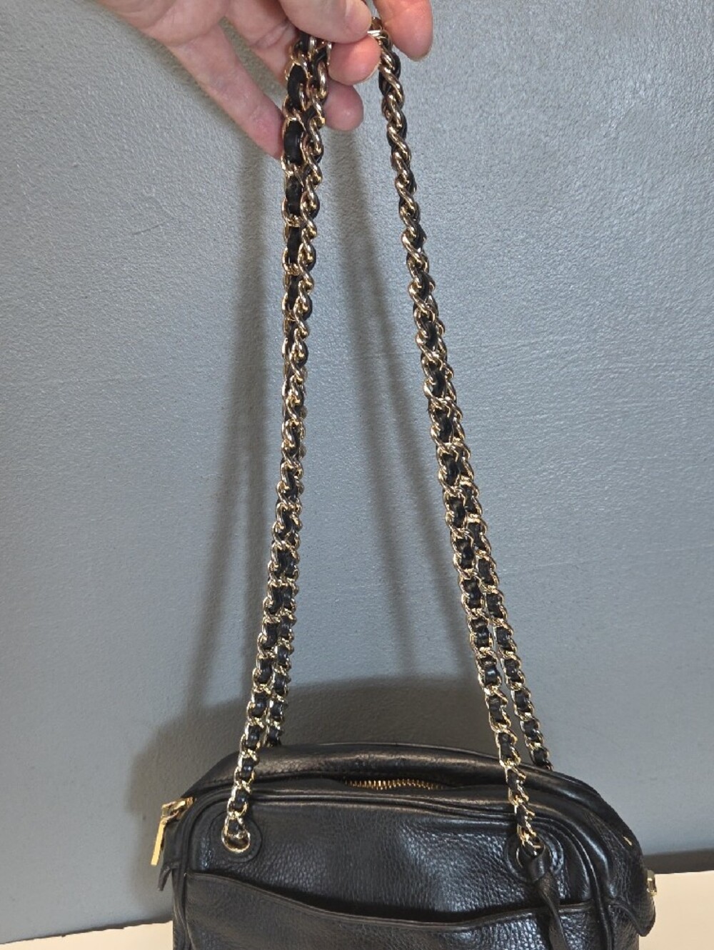 Tory Burch Black Leather Logo Chain Crossbody with Tassel - Picture 6 of 10